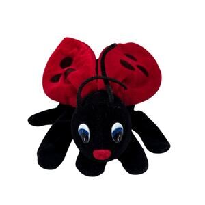 PLUSH CREATIONS VINTAGE 90'S VELVET LADYBUG PLUSH TOY – 1993 VINTAGE – RED WINGS